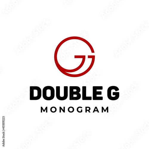 Clean logo about double G in circle.
EPS 10, Vector.