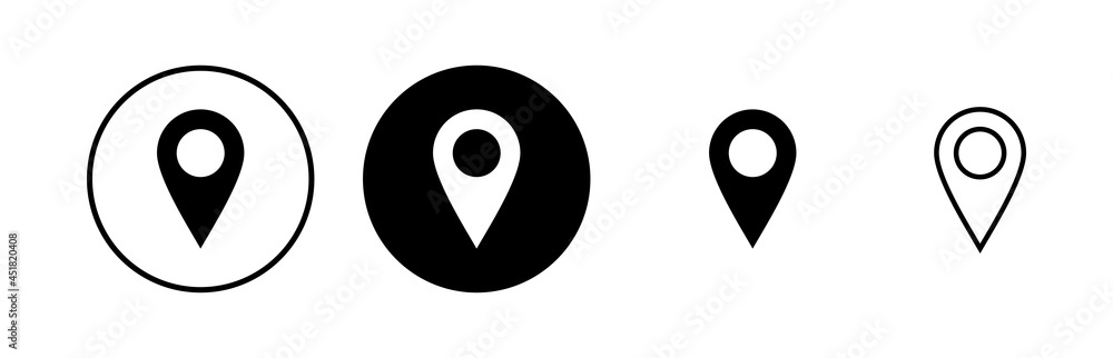 Pin icons set. Location icon. Map pointer icon. Point. Locator. Address Pin icons set. Location icon. Map pointer icon. Point. Locator. Address