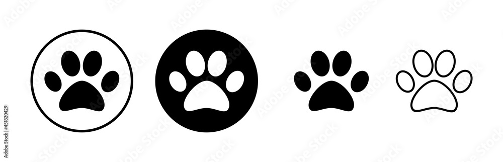 Paw icons set. Paw Print icon Paw icons set. Paw Print icon
