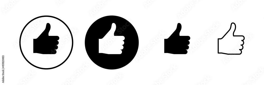 Like icons set. Thumbs up icon. social media icon Like icons set. Thumbs up icon. social media icon