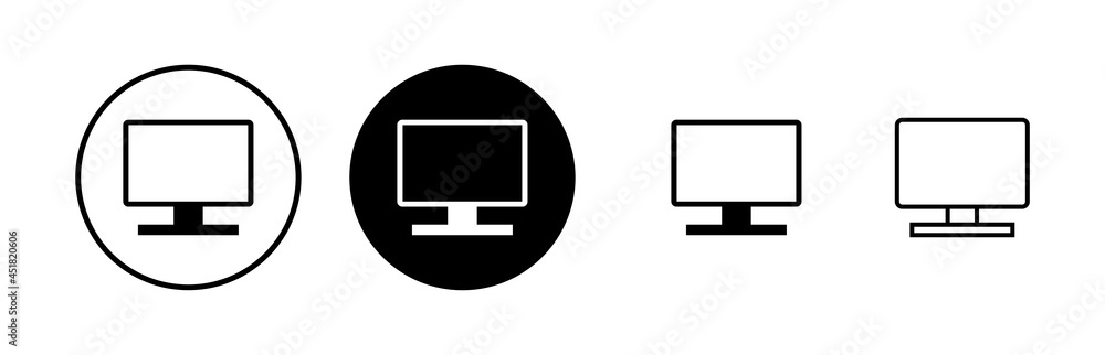Computer icons set. PC Icon vector. Computer monitor icon. Flat PC symbol Computer icons set. PC Icon vector. Computer monitor icon. Flat PC symbol