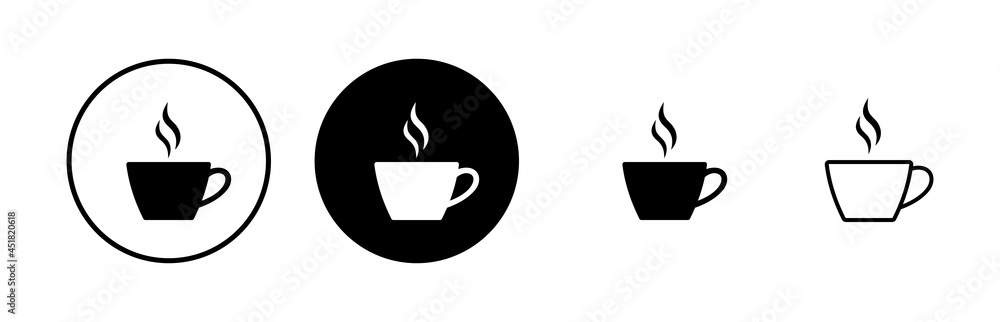 Coffee cup vector icons set. Coffee cup icon. Coffee vector icon. Tea Coffee cup vector icons set. Coffee cup icon. Coffee vector icon. Tea