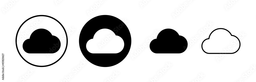 Cloud icons set vector. cloud computing icon - obrazy, fototapety, plakaty 