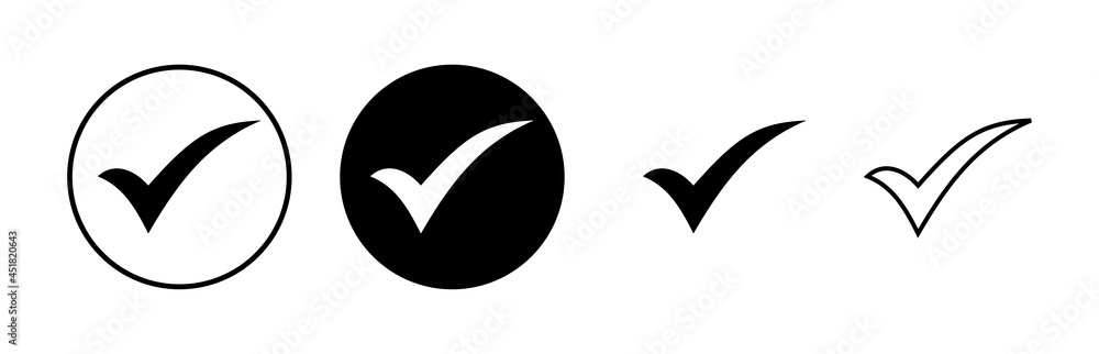 Check icons set. check mark icon. check list button icon. Tick Check icons set. check mark icon. check list button icon. Tick