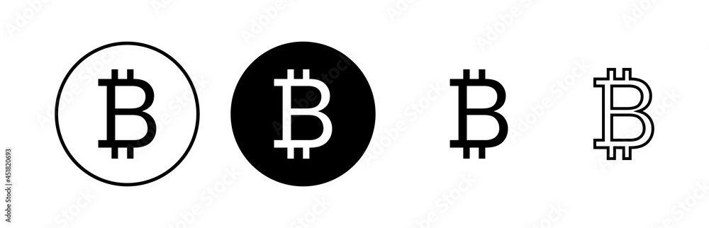 Bitcoin sign icons set. Crypto currency symbol. Blockchain. Cryptocurrency Bitcoin sign icons set. Crypto currency symbol. Blockchain. Cryptocurrency