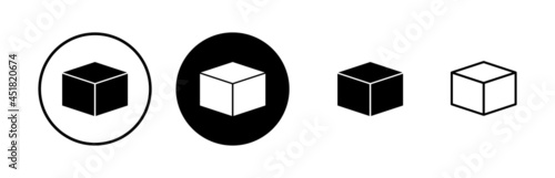 Open box icons set. Cardboard box, packaging open. Box icon vector