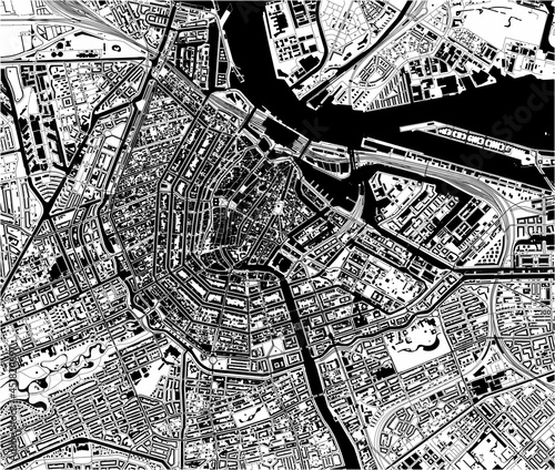 map of the city of Amsterdam, Netherlands