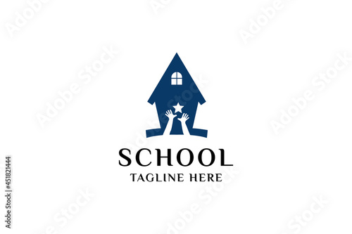 Abstract House Home for School or Church Vector Logo Design.