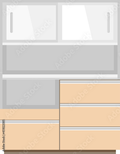 キッチン 食器棚  素材