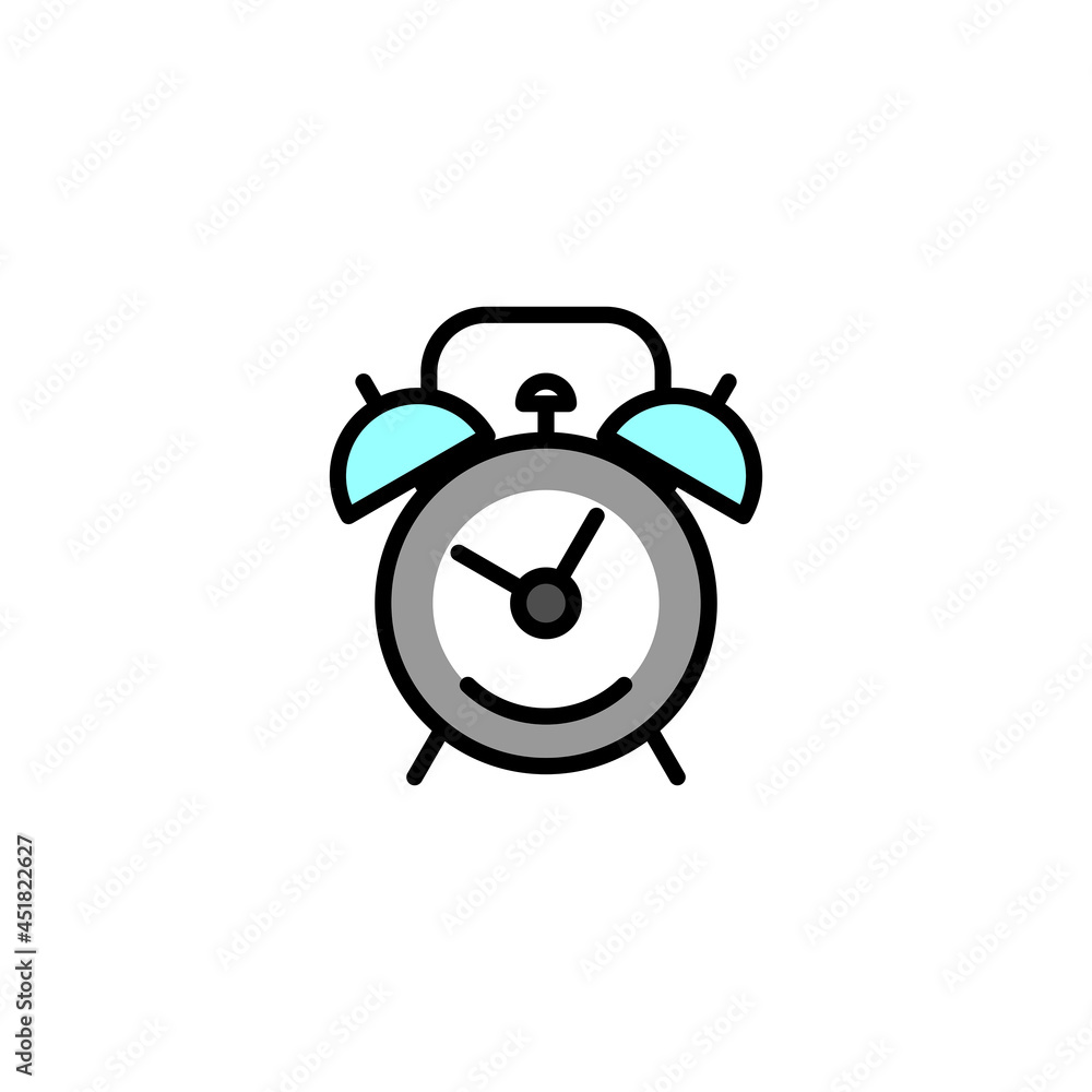 Alarm clock icon. isolated on white background. Flat design Alarm clock icon. isolated on white background. Flat design