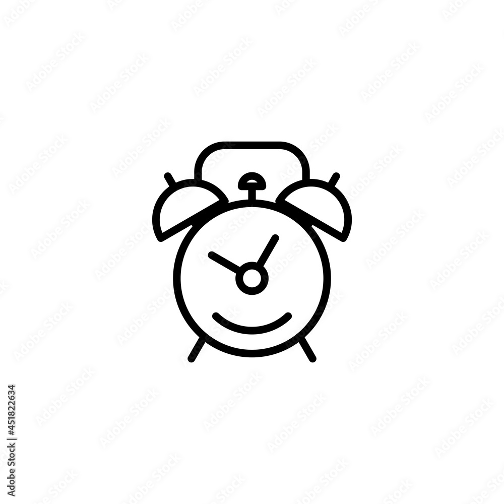 Alarm clock icon. isolated on white background. Flat design Alarm clock icon. isolated on white background. Flat design