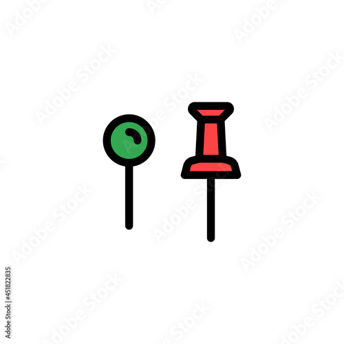 Push Pin icon. isolated on white background. Flat design