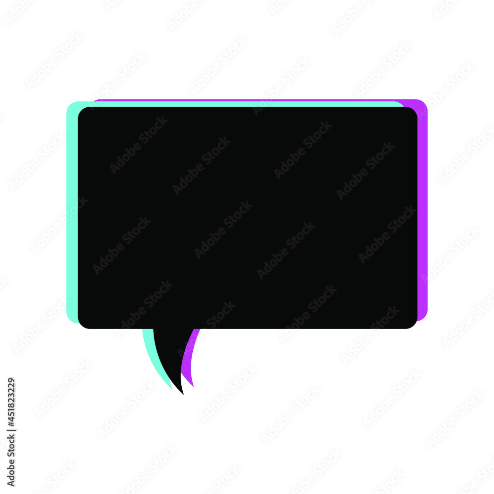 Modern black speech bubble with neon shadow, flat style. Vector icon isolated on white background. EPS 10. Modern black speech bubble with neon shadow, flat style. Vector icon isolated on white background. EPS 10.