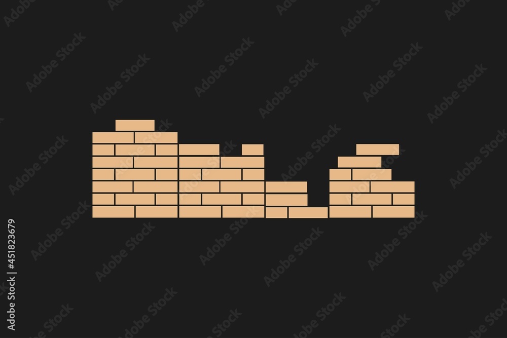 Bricks wall vector illustration. Brick symbol design Bricks wall vector illustration. Brick symbol design