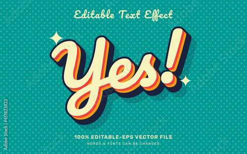 Yes retro text effect