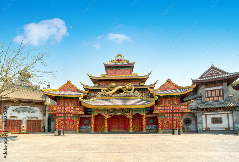 Chinese-style ancient architecture, Hainan, China. Chinese-style ancient architecture, Hainan, China.