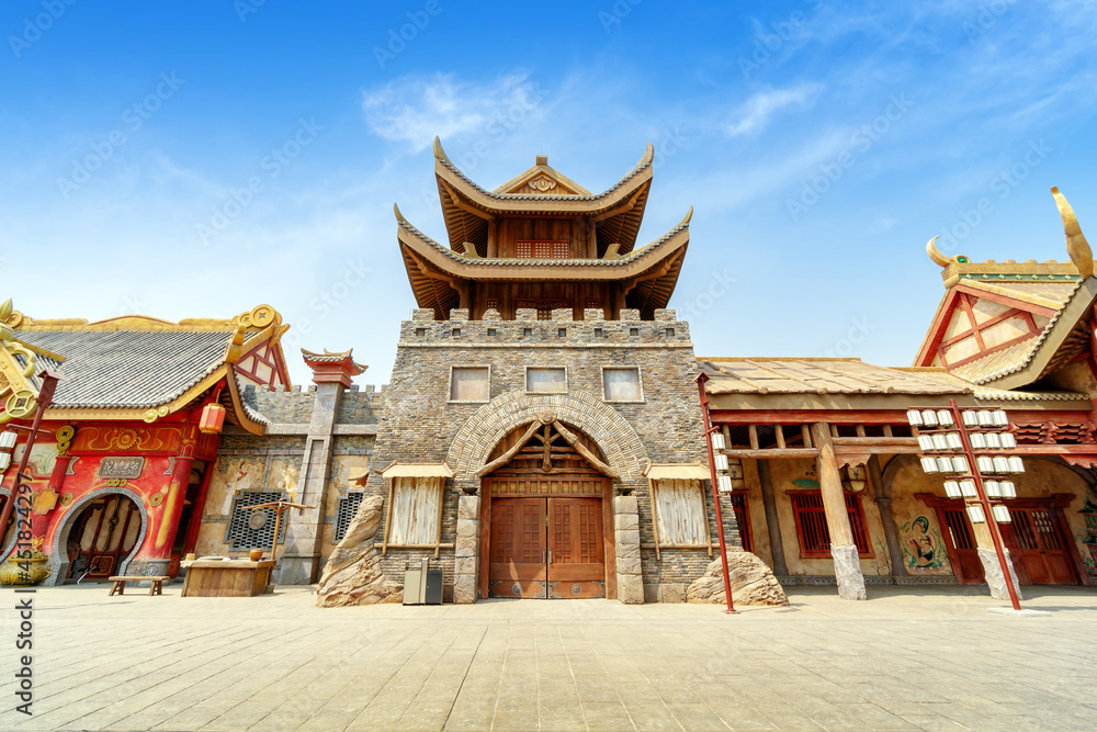 Obraz premium Chinese-style ancient architecture, Hainan, China.