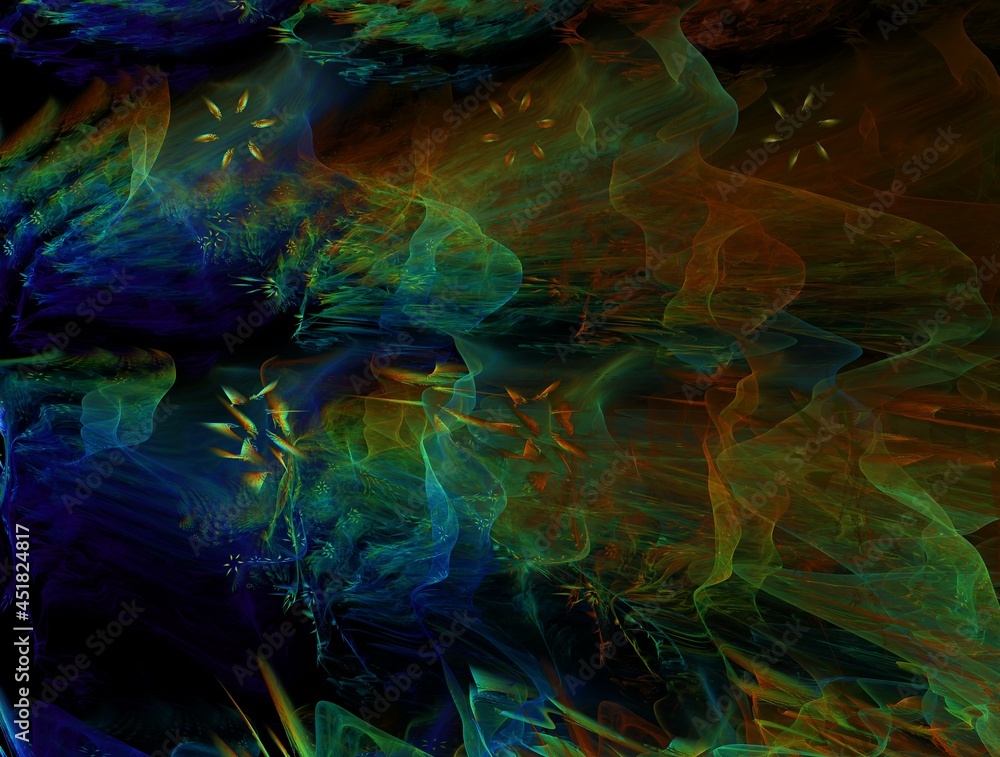 Naklejka premium Imaginatory fractal background generated Image