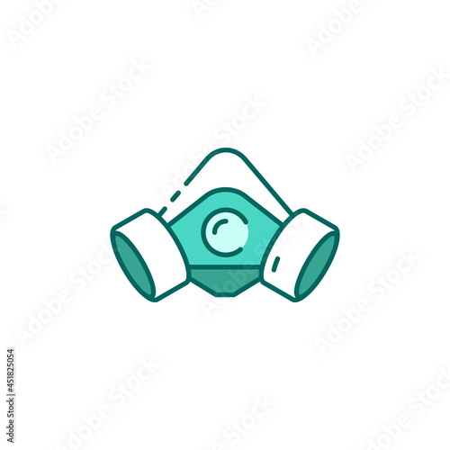Respirator color line icon. Gas mask. Pollution protect face masking.