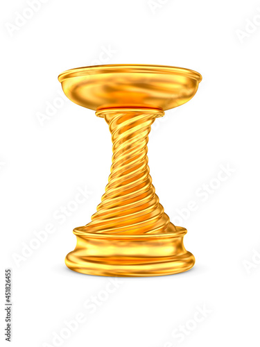 gold trophy cup on white ba...
