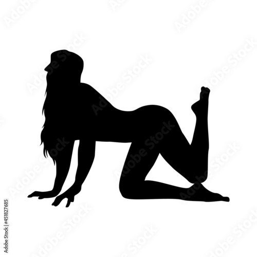 Yoga silhouette vector illustration black and white  © MFKRT