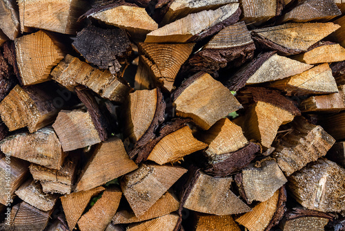 woodpile made of wood for the background