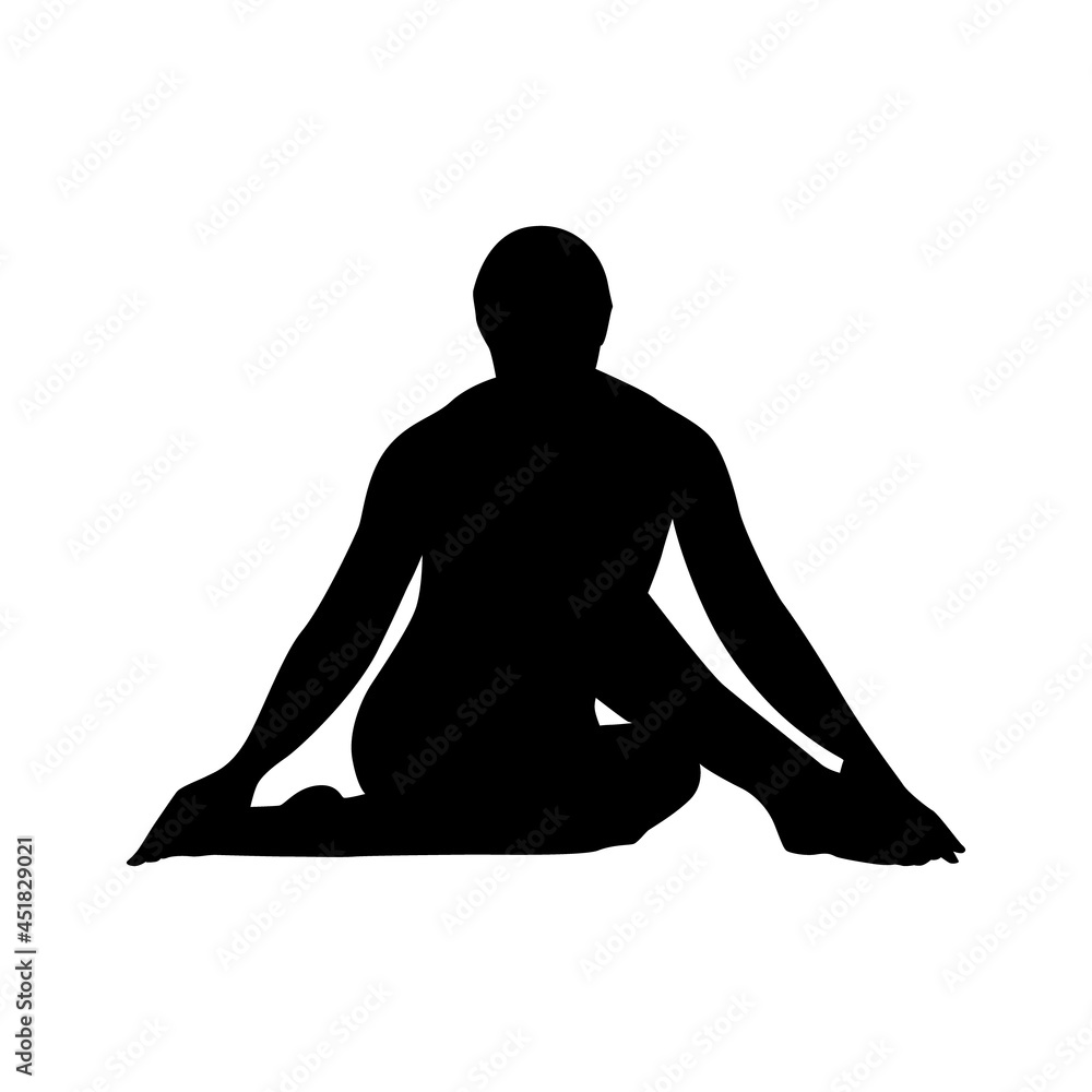 Yoga silhouette vector illustration black and white Yoga silhouette vector illustration black and white