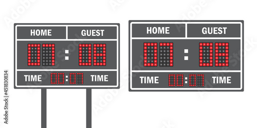 American football vector scoreboard. Sport football, scoreboard american game