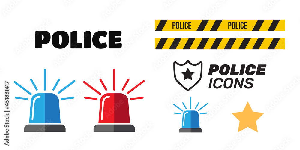 Single design element demonstrating red flasher siren eps 10