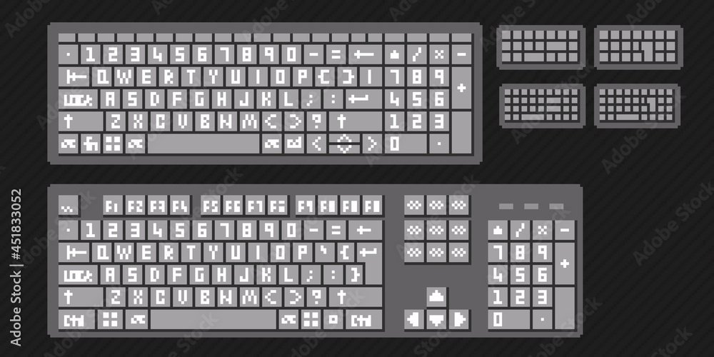 Pixel art vector keyboard for games user interface Stock Vector Adobe Stock