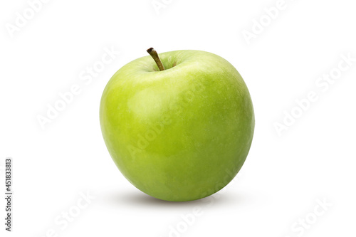 Green apple fruit isolated on white background