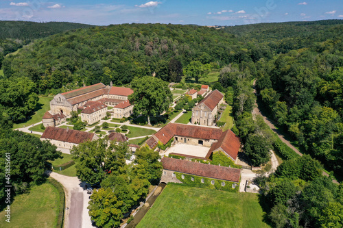 aerial view on the abbey of fontenay
