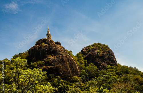 Dimbulagala Buddhist temple is located 16 kilometres south east of the ancient city of Polonnaruwa, Sri Lanka.  photo