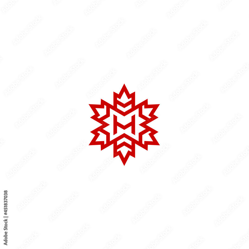 red Canadian flower design pattern with the letters H and M inspiration red Canadian flower design pattern with the letters H and M inspiration