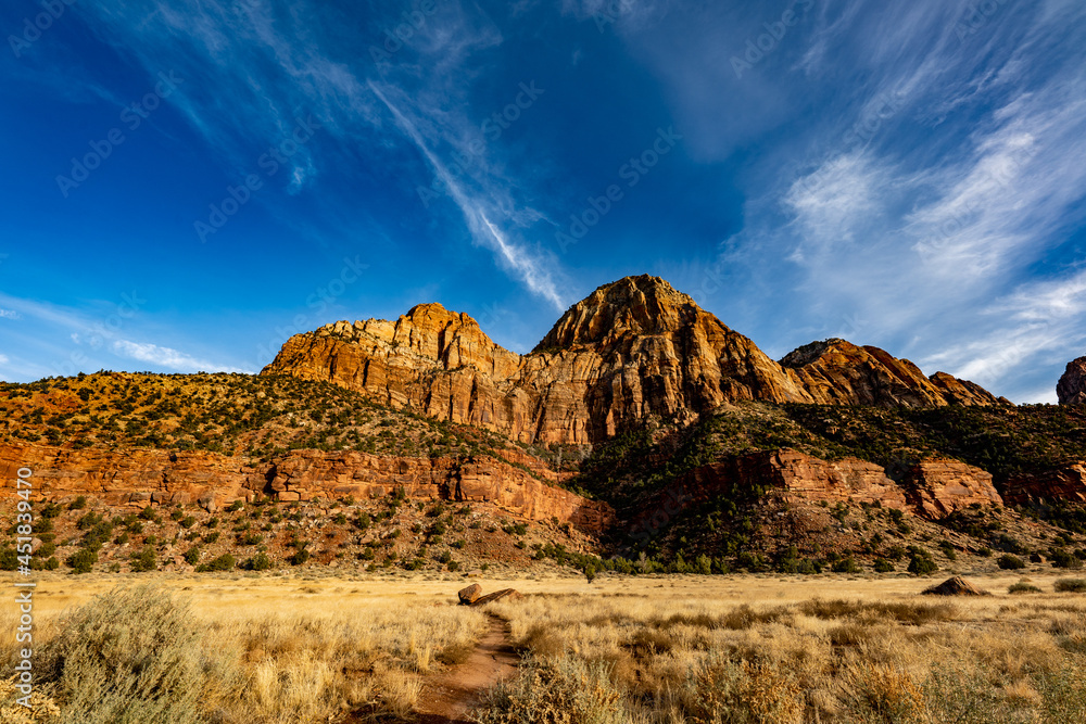 Some of the iconic mountains of Zion National Park, Utah.
