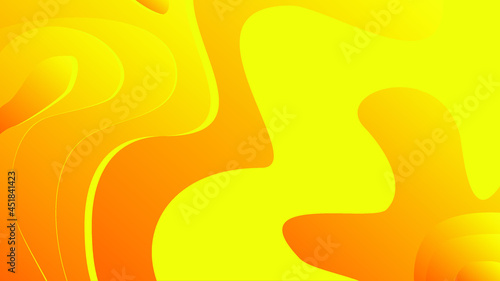 Dynamic fluid background. Orange color 3D style vector eps10