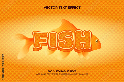 Fish editable 3d text effect with animal backround style
