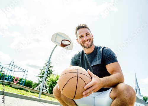 Portrait of a Basketball Player with the ball photo