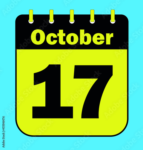 October 17 - Calendar Icon - Vector Illustration