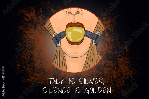 Drawing (in german Zeichnung) – Reden ist Silber, Schweigen ist Gold. (in english Talk is silver silence is golden)  photo