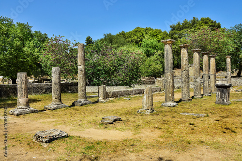 Ruins in Olympia, Peloponnese Peninsula, Greece 