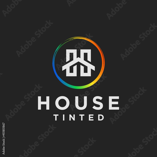 initial H logo in the shape of a house