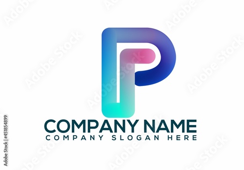 p modern letter logo design