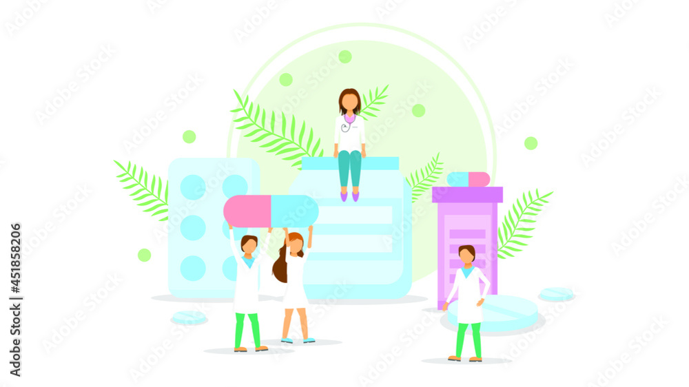 Abstract Flat Medic Man And Woman Carry The Pill Cartoon People Character Concept Illustration Vector Design Style Healthcare Drugs Pharmacology With Leaves Abstract Flat Medic Man And Woman Carry The Pill Cartoon People Character Concept Illustration Vector Design Style Healthcare Drugs Pharmacology With Leaves
