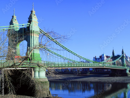 Battersea Bridge on the River Thames in London England UK connecting Chelsea to Battersea which was opened in 1887 and is a popular tourist travel destination landmark, stock photo image