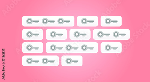 Keywords banner. AI prompt engineering. Keys as set of words. Keyword for seo optimisation. Promotion data. Marketing description. Internet search tool. Vector illustration