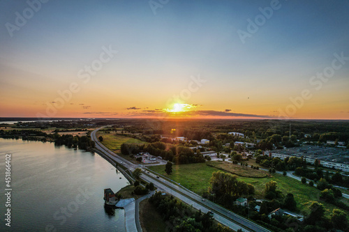 sunset over the river