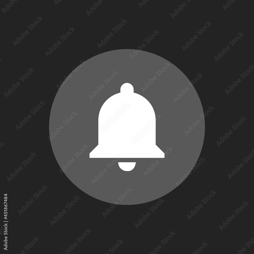 Notification Button. Gray Isolated Bell Icon. Vector illustration Notification Button. Gray Isolated Bell Icon. Vector illustration
