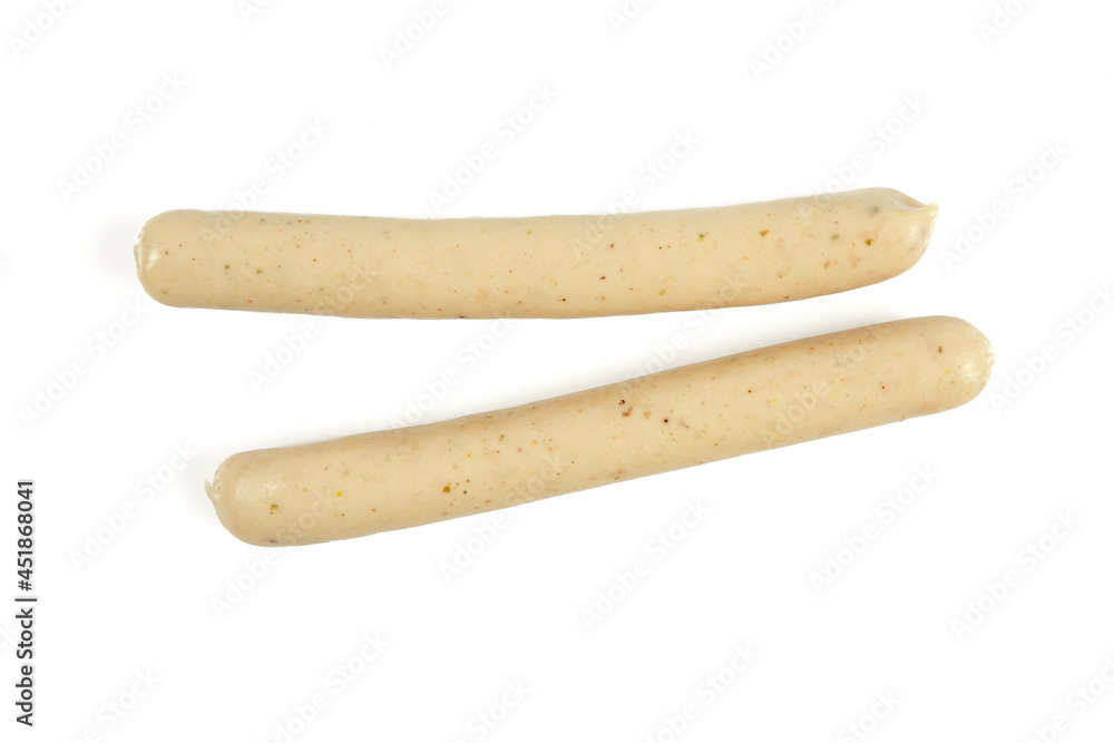 white sausage isolated on white background white sausage isolated on white background