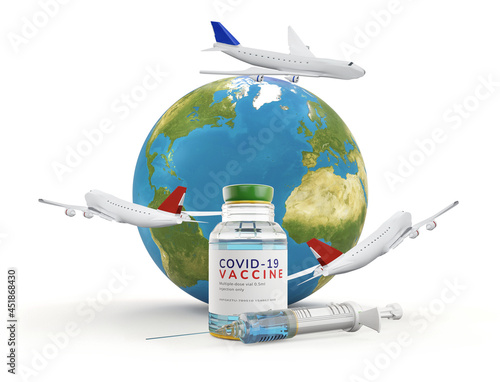 syringe and vaccine bottle ...